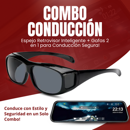 Retrovisor Inteligente + Gafas de Conducción 2 En 1 GRATIS 🎁