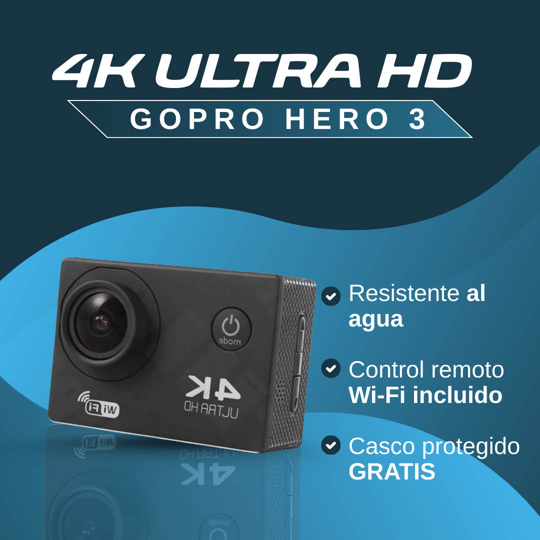 GO PRO HERO 3 + Equipo de Protecion y Soporte Para Casco GRATIS 🎁