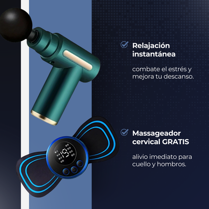 Combo Muscular: Pistola de Masaje + Masajeador Cervical GRATIS 🎁